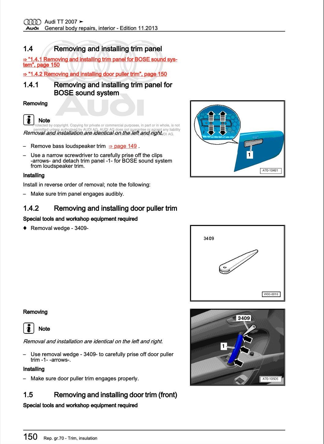 Audi TT 2006-2010 Service & Repair Workshop Manual PDF Instant Access