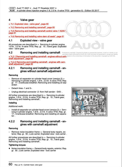 Audi TT 2006-2010 Service & Repair Workshop Manual PDF Instant Access