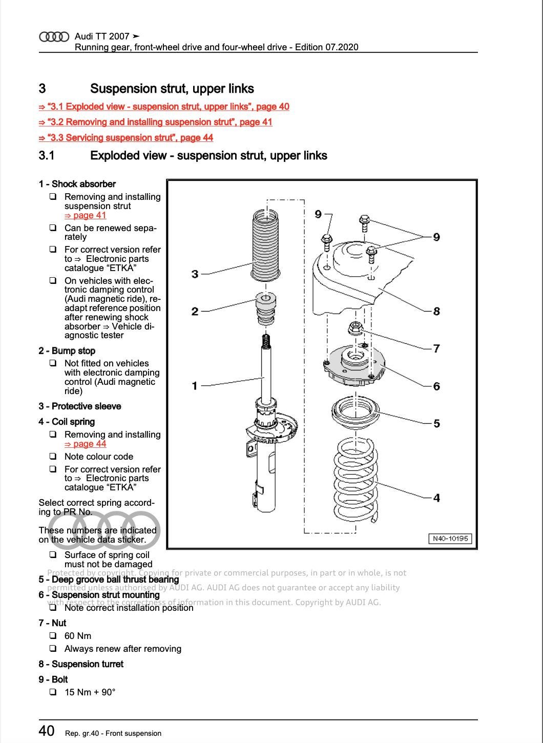 Audi TT 2006-2010 Service & Repair Workshop Manual PDF Instant Access