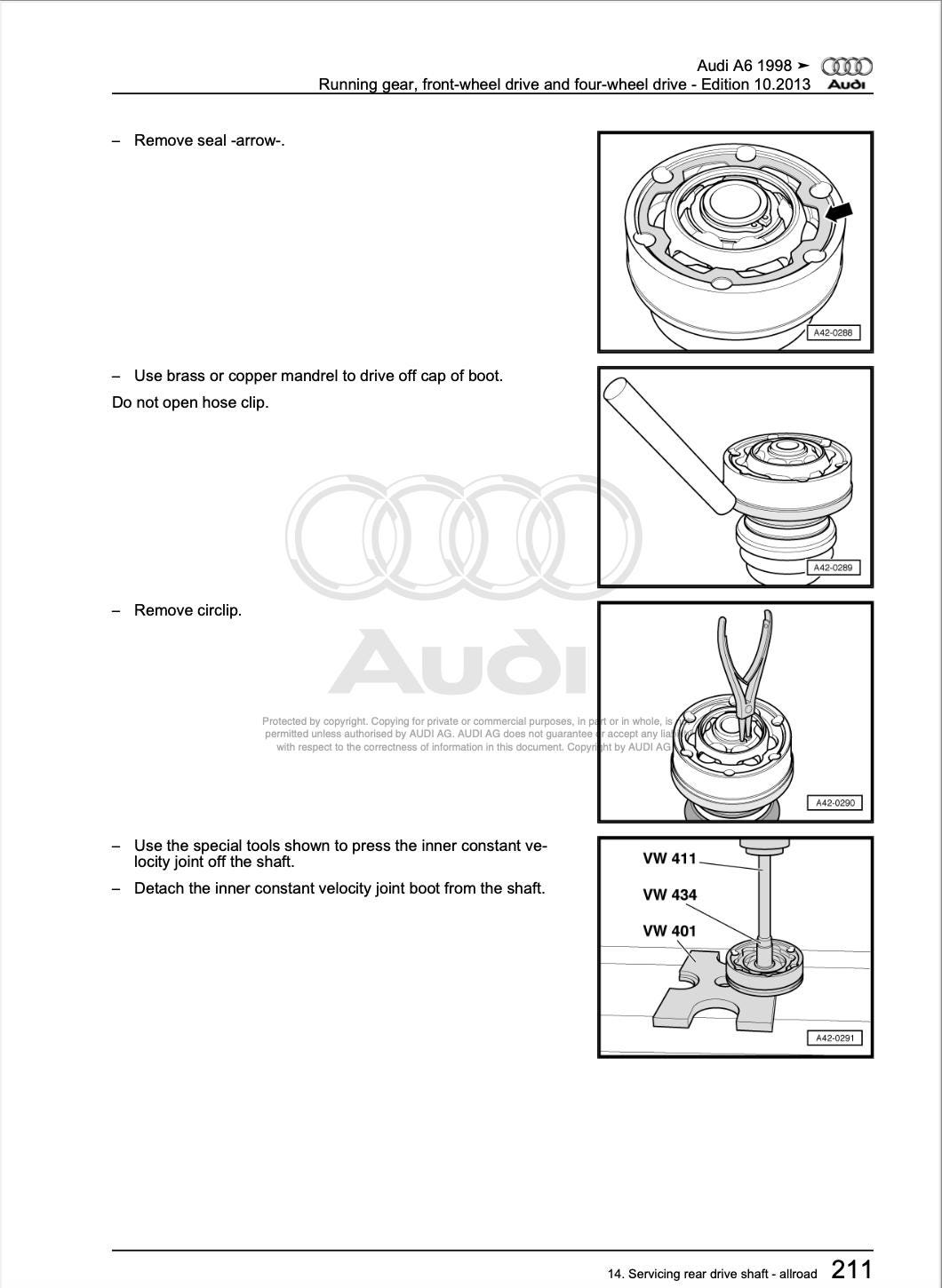 Audi A6 (1997-2005) Comprehensive Digital Service & Repair Workshop Manual PDF