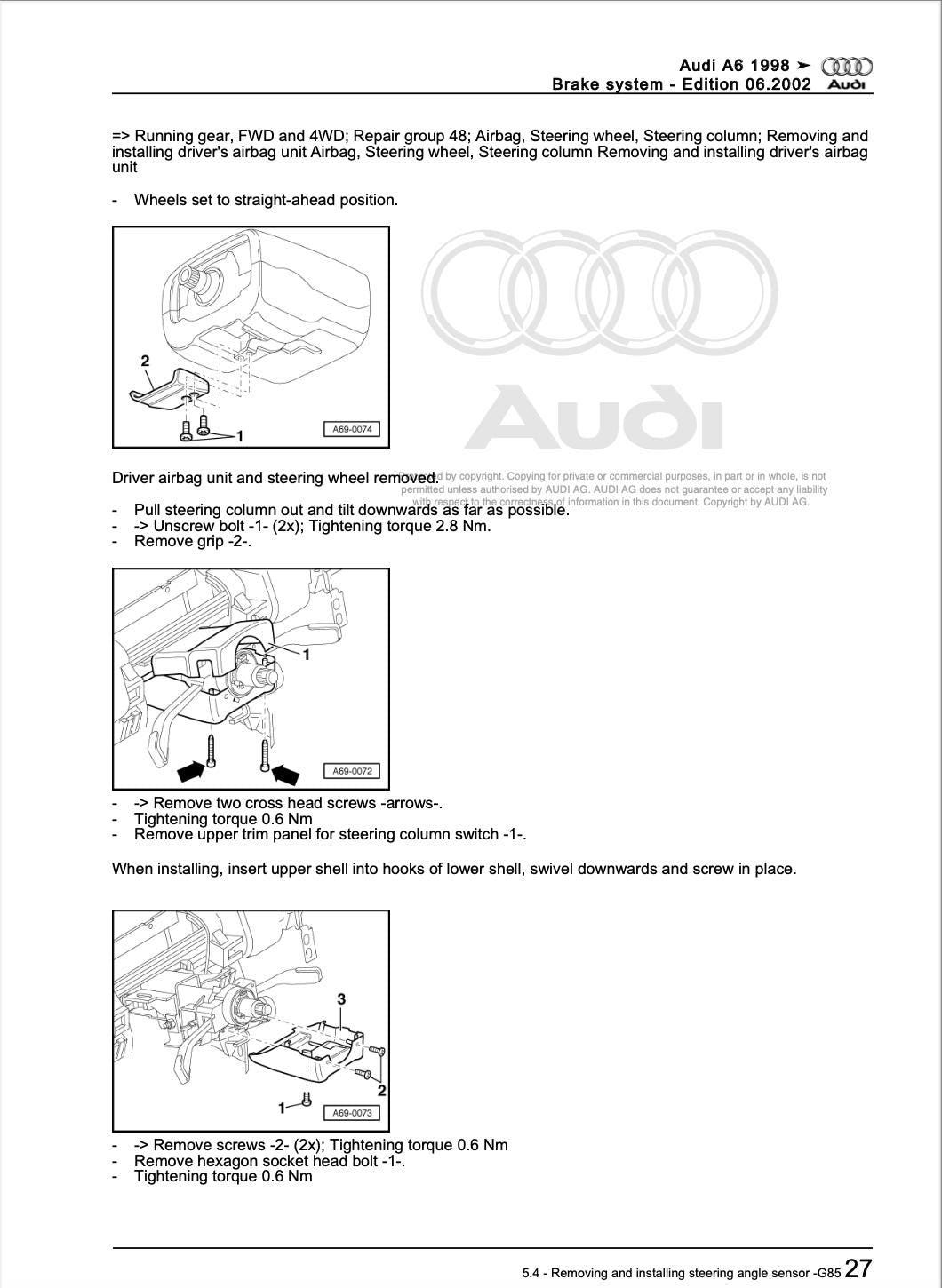 Audi A6 (1997-2005) Comprehensive Digital Service & Repair Workshop Manual PDF