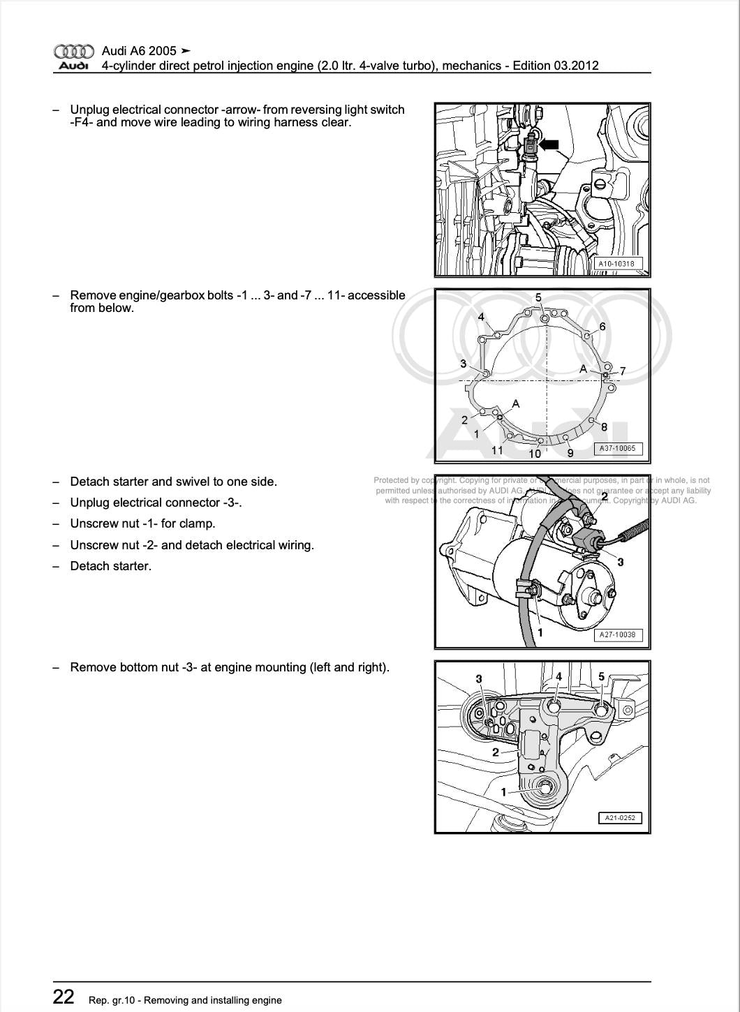 Audi A6 2005-2011 Digital Service Repair Workshop Manual PDF Download