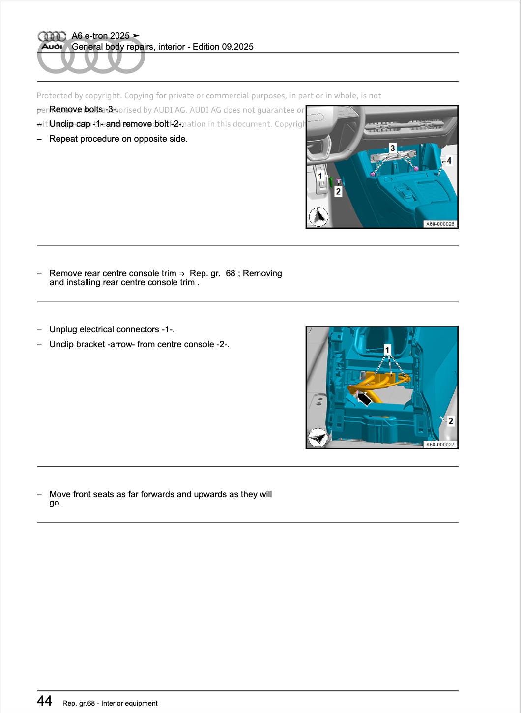 Audi A6 E-Tron 2025 Official Workshop Service Repair Manual PDF Download