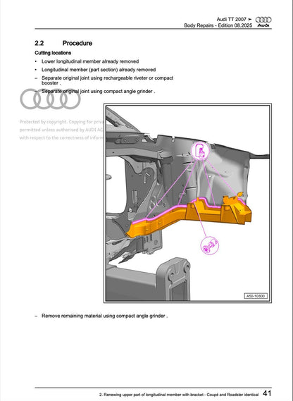 Audi TT 2006-2010 Service & Repair Workshop Manual PDF Instant Access